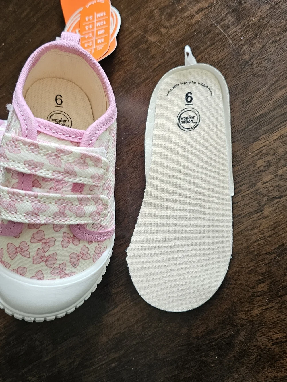 Wonder Nation Pink Bow Canvas Sneakers Toddler - NWT (Sizes 4 & 6 Available)